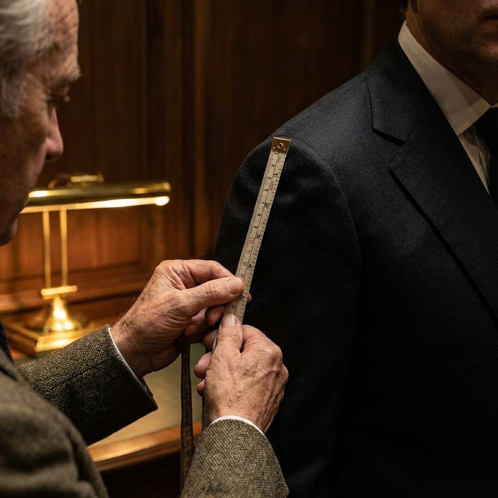 Master tailor measuring client